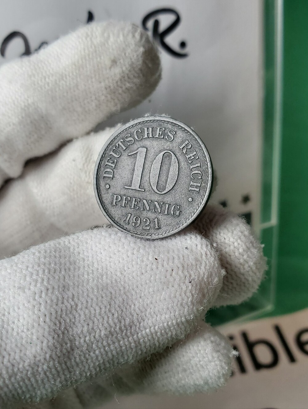 1921 Germany 10 Pfennig – UNC Weimar Zinc Deep Charcoal Tone - Picture 5 of 11